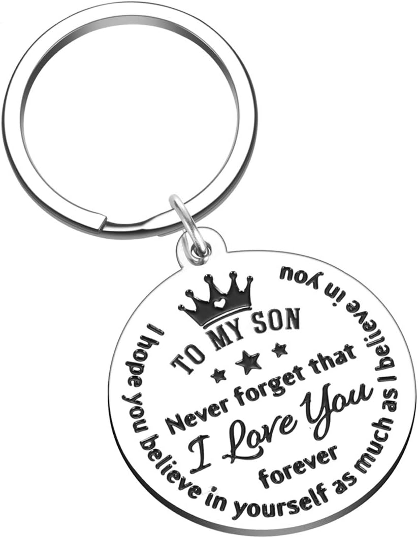 To My Son Keychain Gifts From Mom Dad Mother To Son Stocking Stuffers Inspirational Christmas Gifts For Him Men Teen Boys Kids Birthday Wedding Graduation Encouragement Gifts To Boys Fathers Day