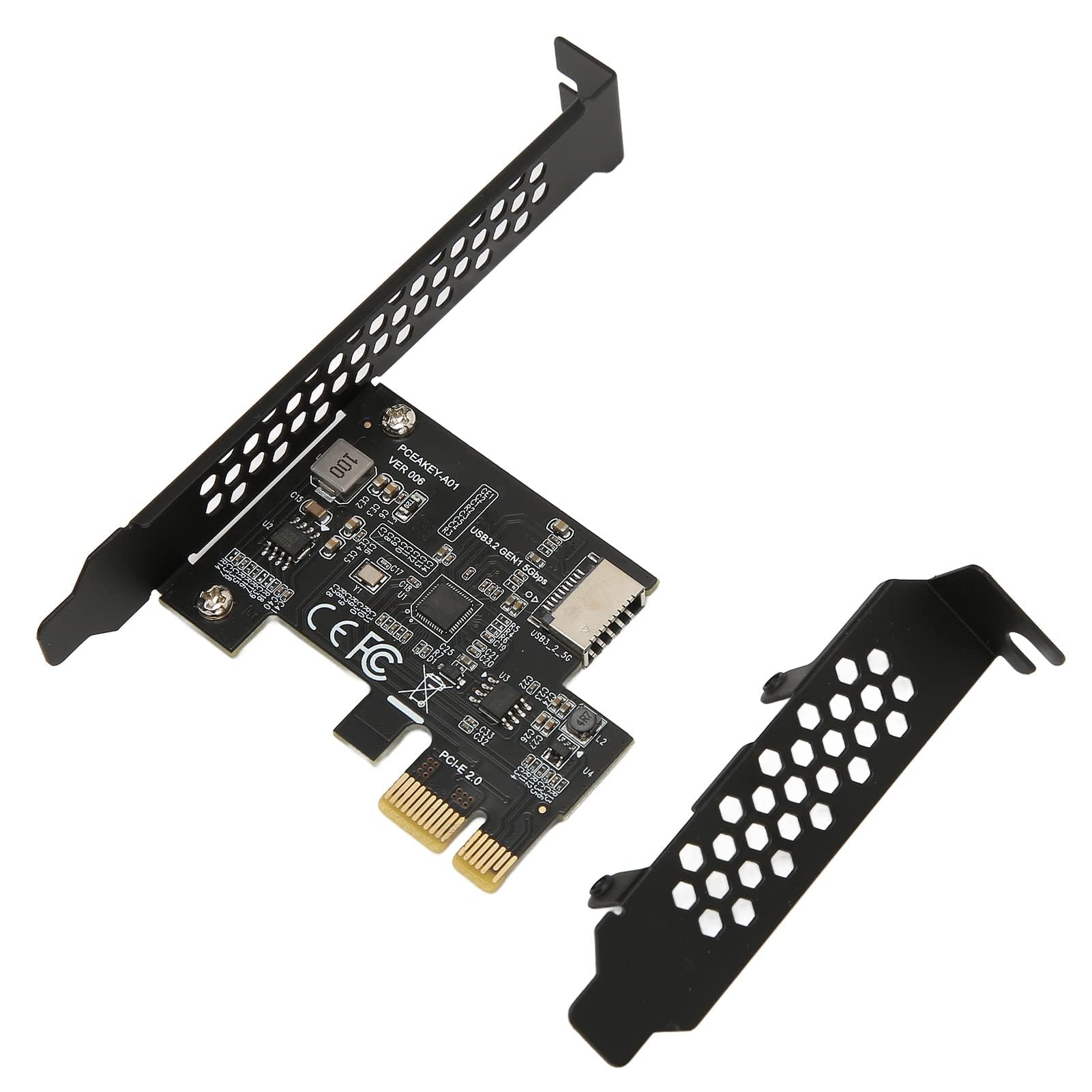 Carte D'extension PCI E vers USB 3.2, Carte Riser de Connecteur de Panneau Avant avec Interface USB3.2 Gen1 USB3.2 Gen1 Type E 20 Broches, clé USB3.2 Gen1 5 Gbps A Adaptée pour Le