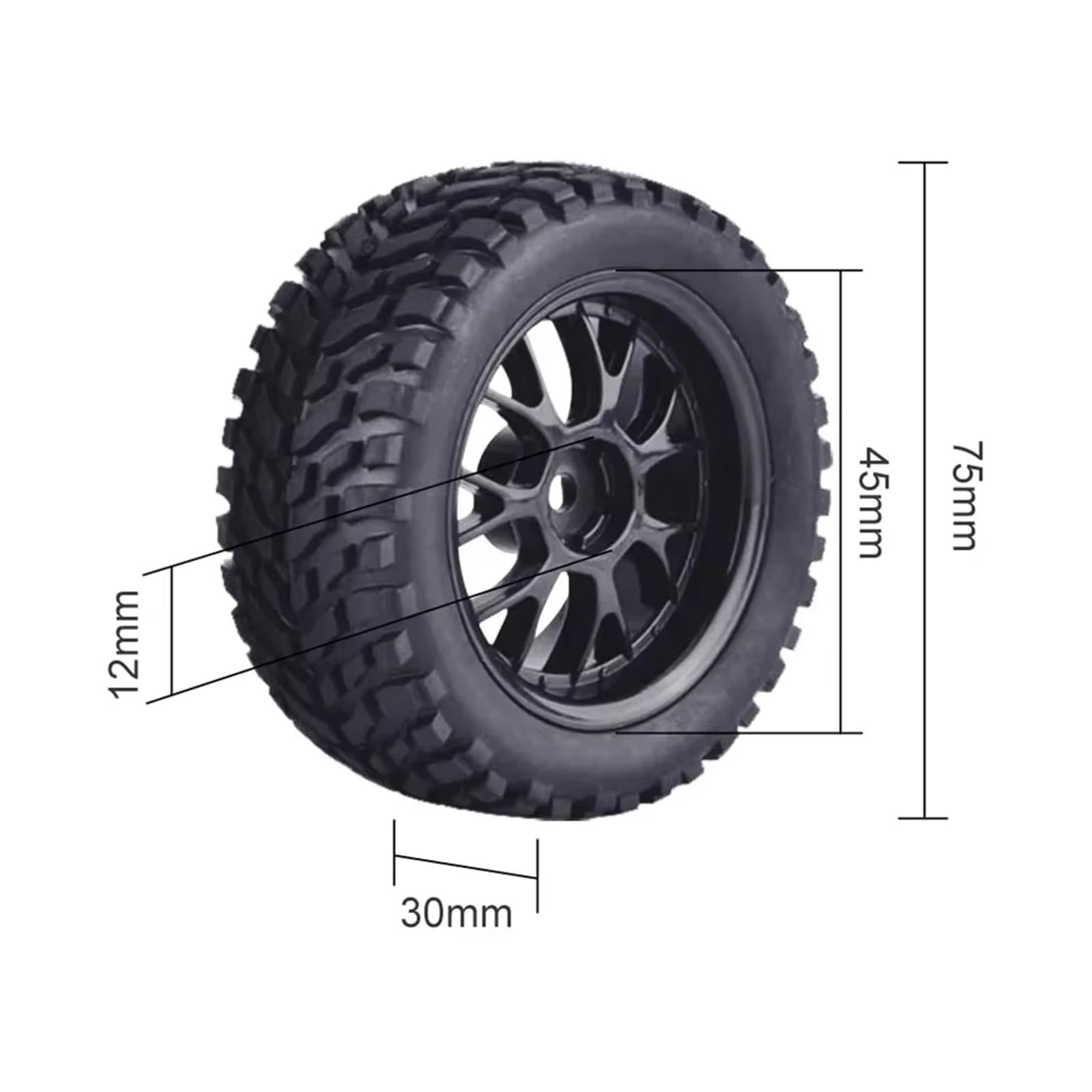 Per HSP Per HIMOTO Per HPI Per Re 1:10 RC Car Pneumatico In Gomma Fuoristrada Veicolo Traino Auto Pneumatico Ruote Corsa Piatte Auto Strada Set 4 Pezzi Adatto Ruote