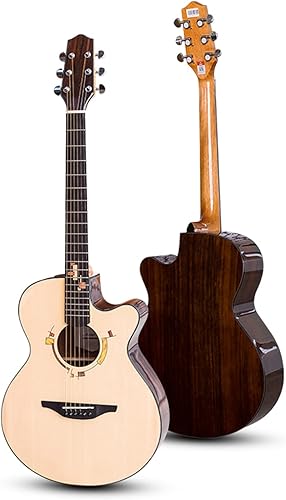SheIRin Spruce - Guitarra acústica para principiantes, adultos, adolescentes, tamaño completo, kit de iniciación de guitarra acústica de 4041
