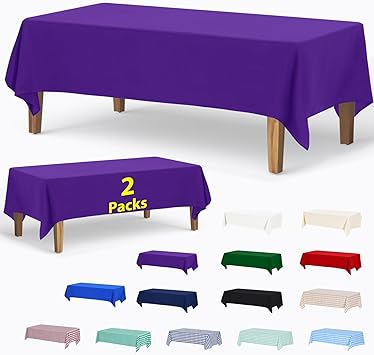 50% off: ABCCANOPY 2 Pack Rectangle Polyester Tablecloth 60 x 84 Inch Indoor Outdoor Stain-Resistant Washable Heavy-Duty …