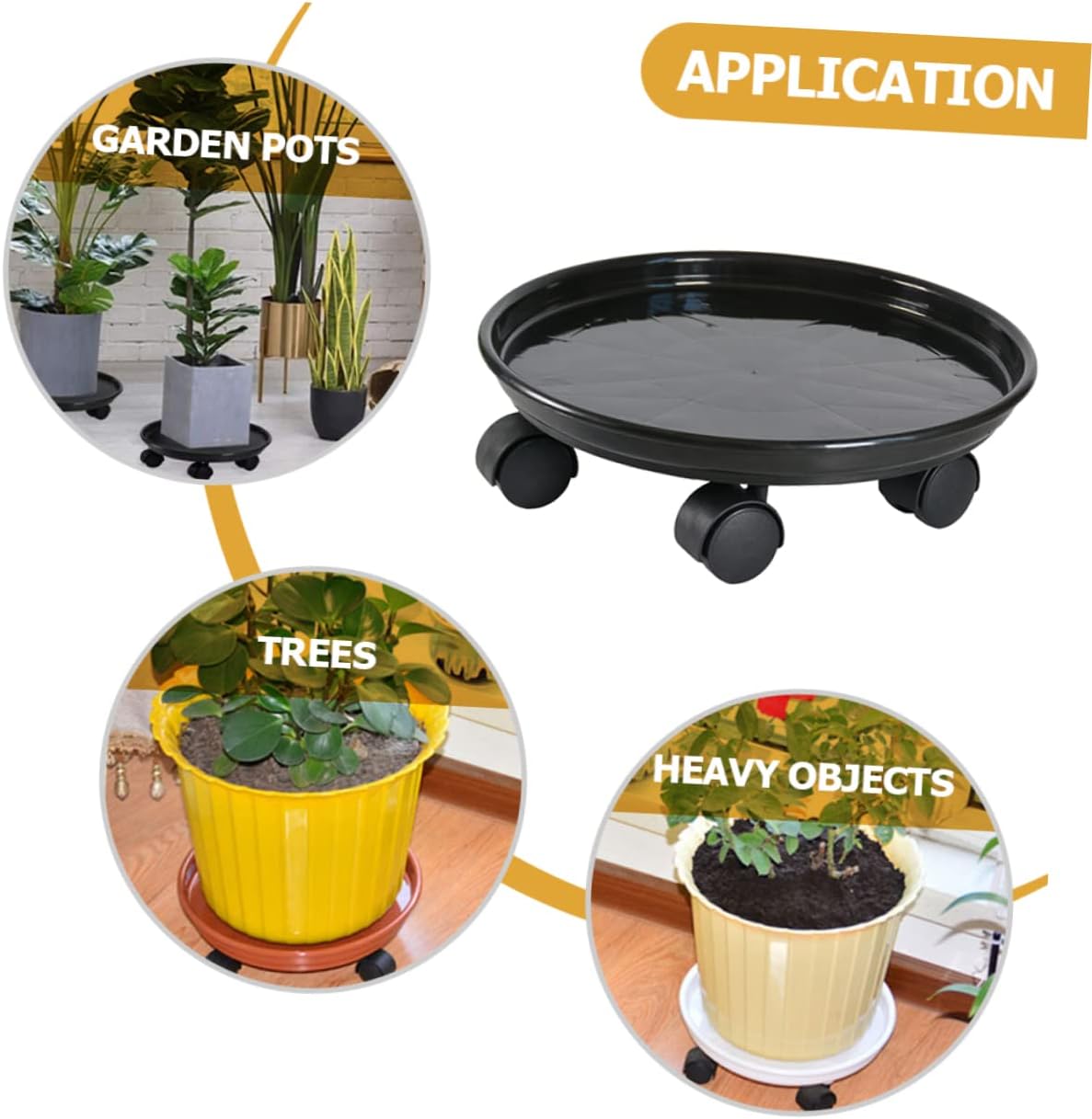 Flowerpot Tray with Wheels Heavy Duty Plant Pot Saucer for Use Water Catching Tray Durable Plant Dolly for Easy Movement