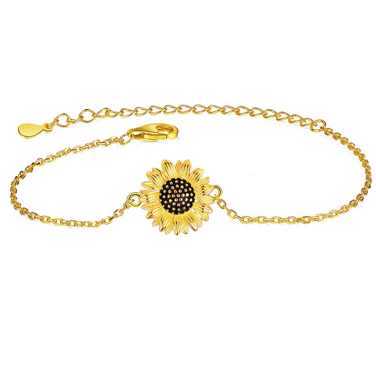 WINNICACA Orecchini a perno in argento Sterling S925 con girasole, orecchini a forma di fiore danzante, gioielli da donna e ragazza, Argento, zirconia cubica