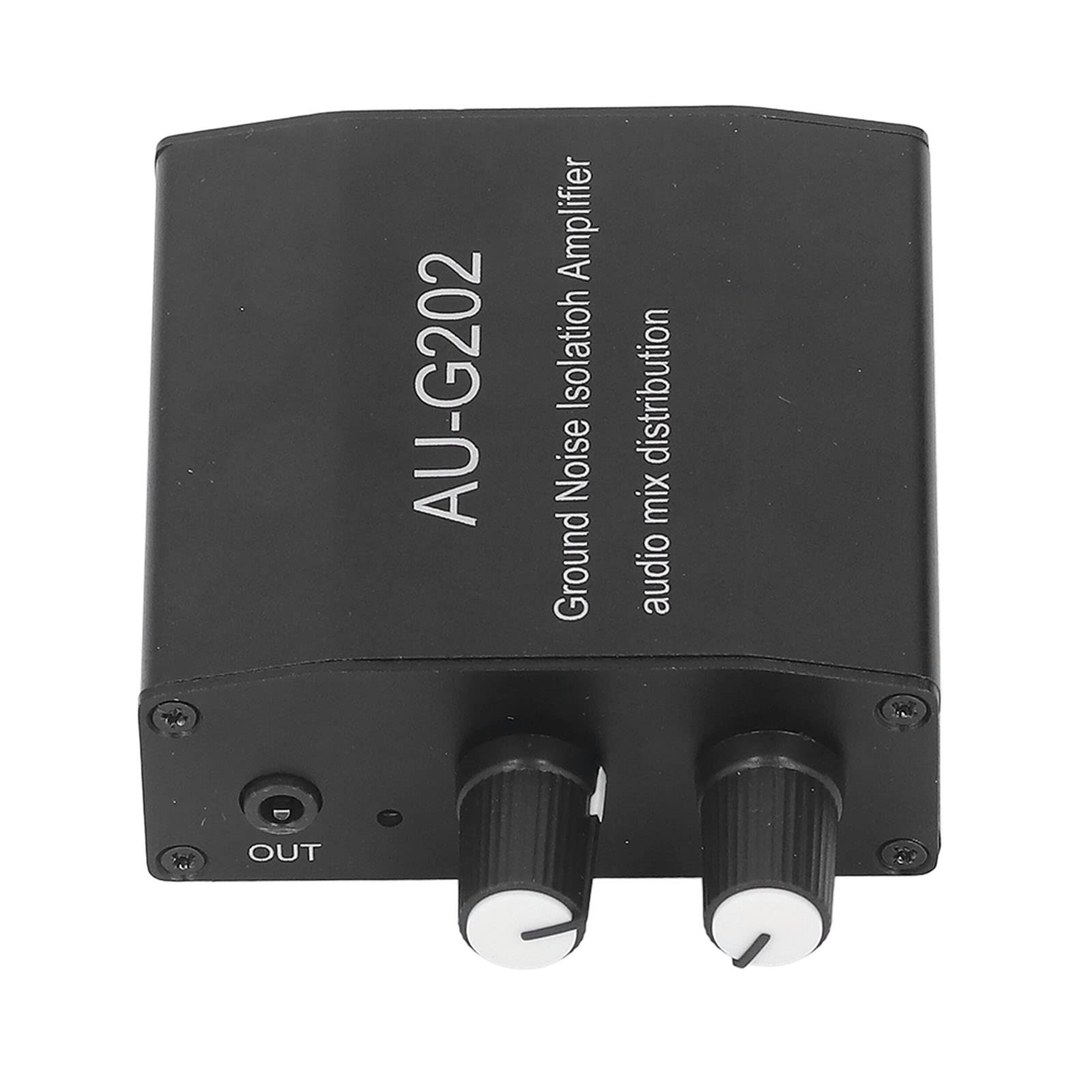 Amplificateur Stéréo 12V DC Préamplificateur Répartiteur Audio 2 Entrées 2 Sorties pour Système Auto avec Connecteur 3.5mm Haute Fidélité Sonore