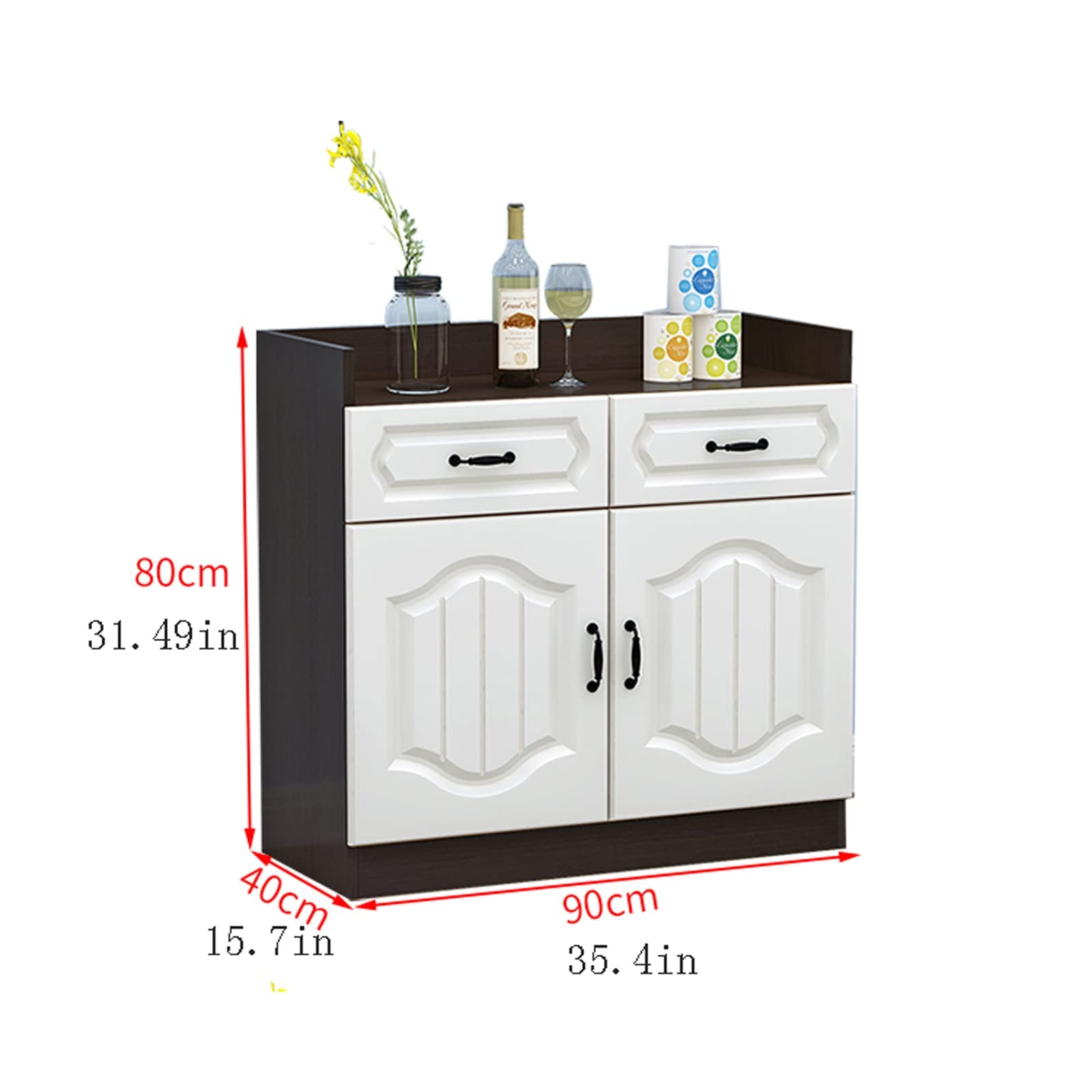 Vinoteca Gabinete for Almacenamiento de Vino con Puertas Dobles, Mueble Buffet, aparador con cajón for Sala de Estar, Cocina, baño para almacenar Vino