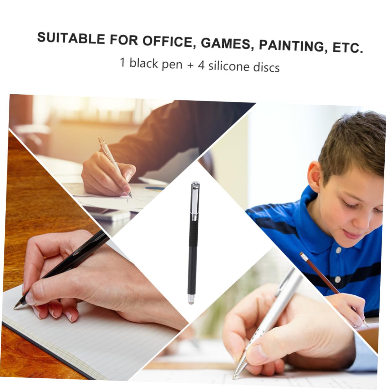 PartyKindom 15pezzi Punte Sostituibili Per Pennino Capacitivo Penna Per Scrittura e Disegno Su Tablet e Smartphone Inclusi Dischi in Nero