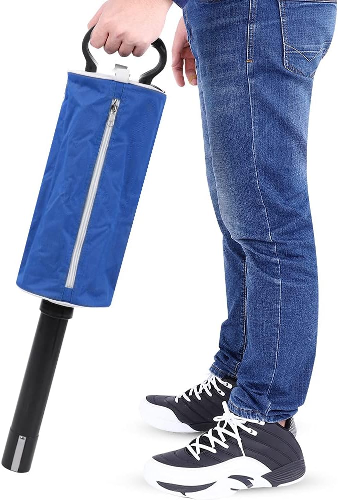 flexman Portable Golf Ball Picker Pick Up Bag, Golf Ball Retriever, 29.9 X 6.3 X 14.2 Large Capacity Pocket Scooping Device Storage Bag (Blue)
