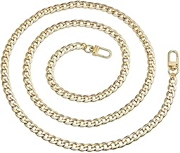 WeddHuis Catena per Borsa in Metallo, Tracolla Catena per Borse, Sostituzione Cinghia a Spalla, Catena Corta per Borsa a Mano, Catena per Portafoglio con Fibbie (100 cm, Dorato)