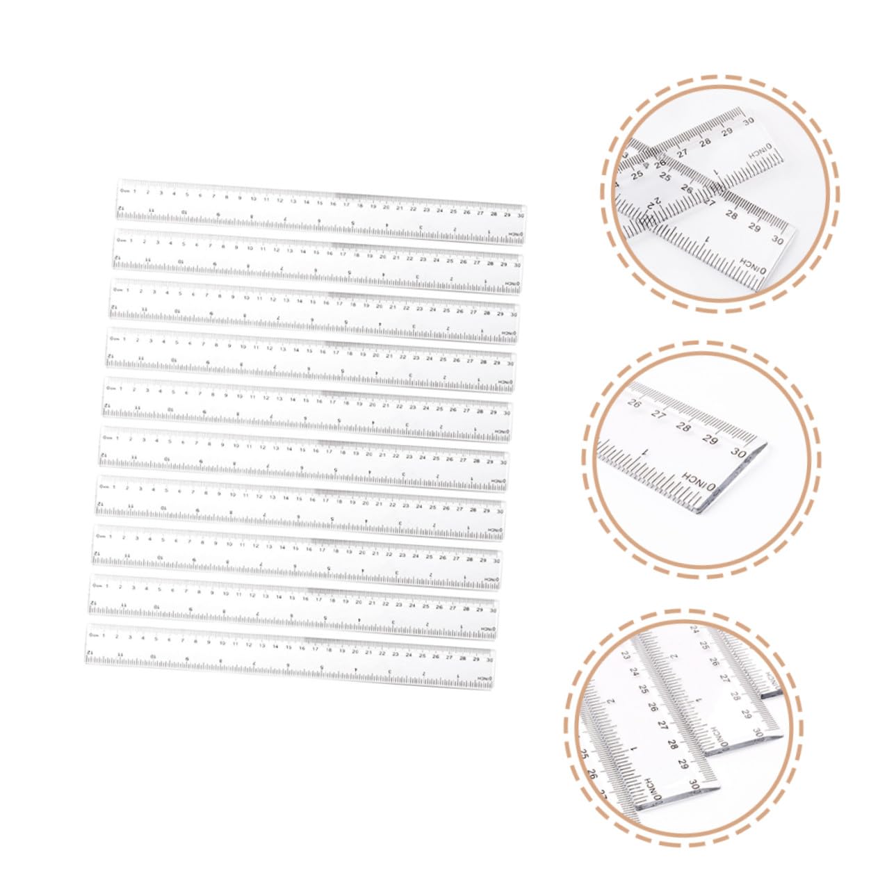 Transparente Kunststofflineale 30cm Mit Metrischer Und Zoll Skala Bruchsicheres Kunststoffzeichenlineal Für Schule Büro Und Zuhause 20 Stück Schülerlineal