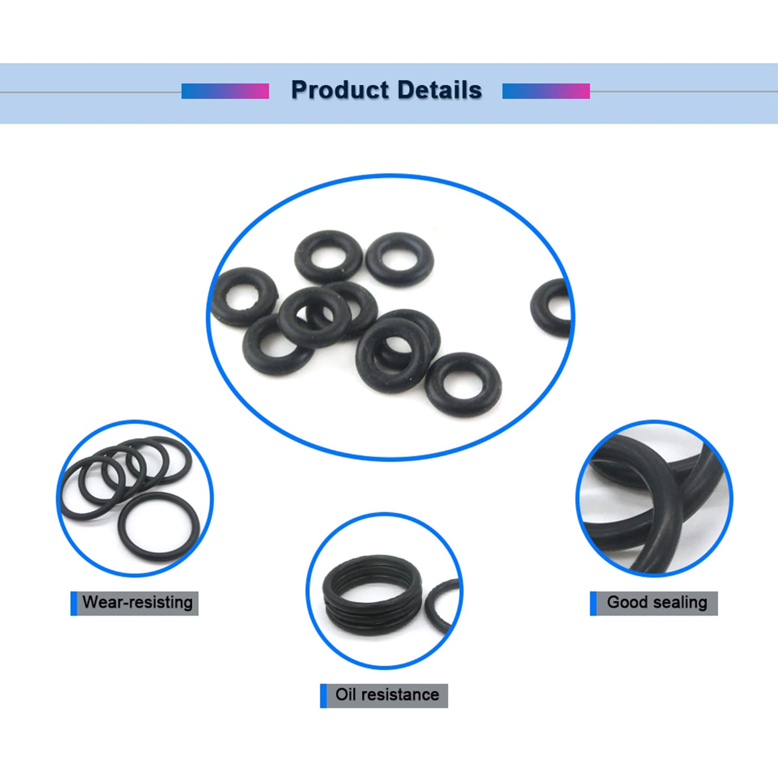 Othmro 1 Joint Torique En Caoutchouc Nitrile 5,4 Mm OD 1,8 Mm ID 1,8 Mm