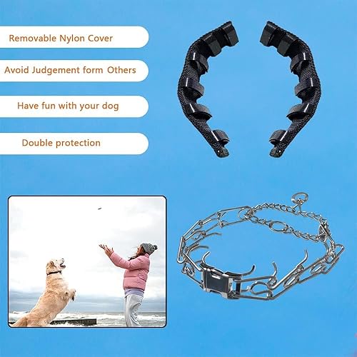 Miniatura 6 de Collar de cadena para perro, con diseño de hebilla de seguridad, masticable duradero de acero inoxidable para perros pequeños, medianos y grandes