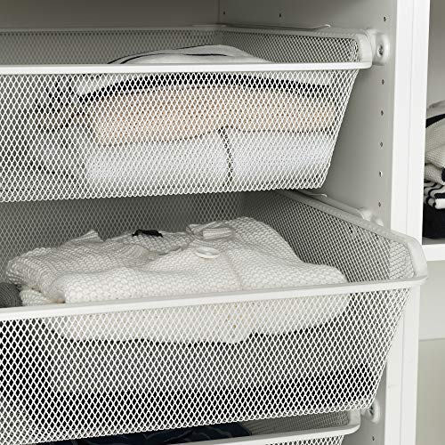 Panier en maille KOMPLEMENT blanc 75x58 cm avec rail coulissant pour dressing