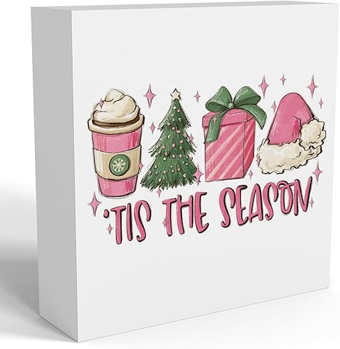 Miniatura 17 de Decoraciones de Navidad, gnomos de Navidad para interiores, letrero de árbol de Navidad con purpurina roja, regalo para mujeres amigas, letrero de