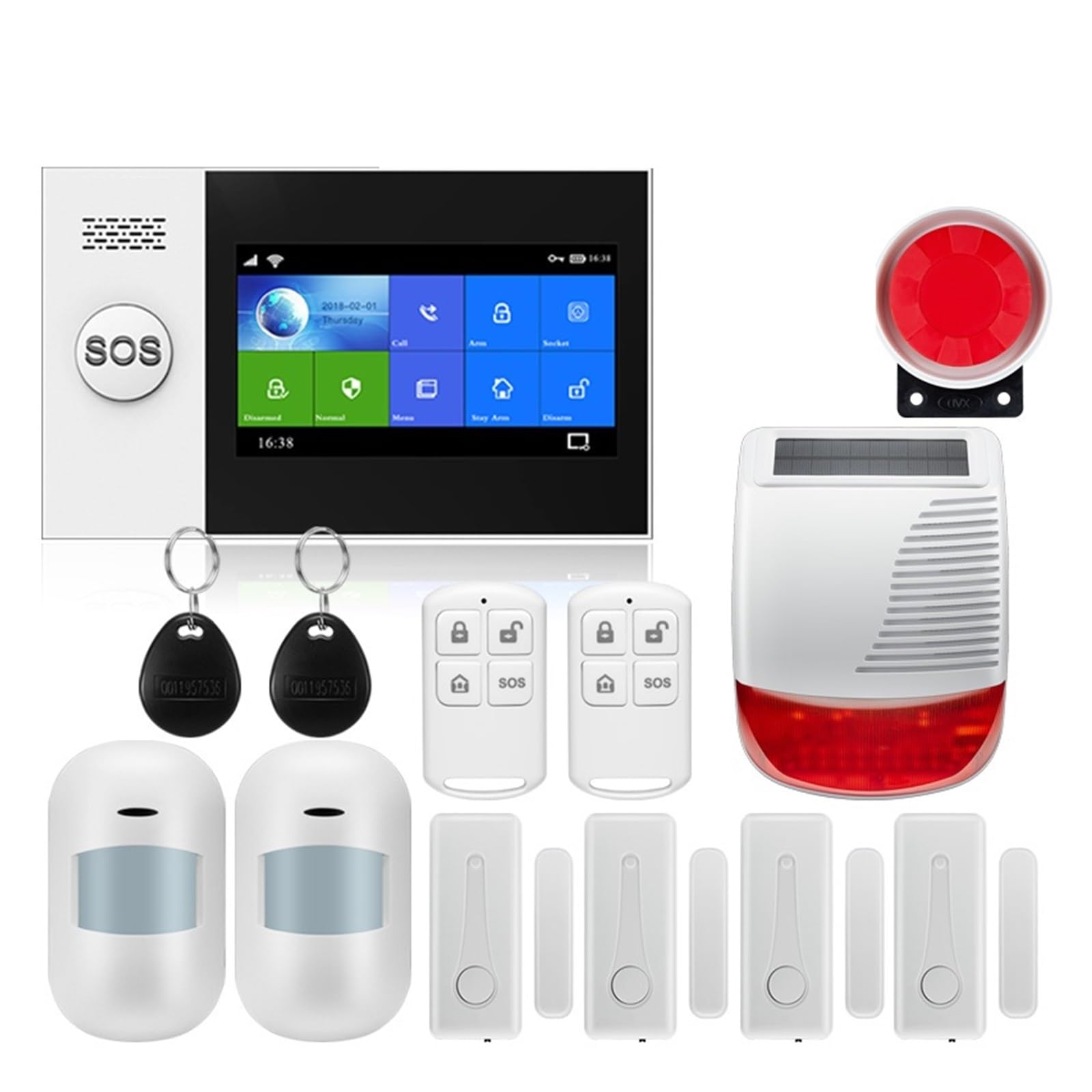 Alarmas para casa, gsm Protección De Seguridad For El Hogar De Alarma Inteligente Pantalla Táctil Kit Antirrobo Aplicación Móvil Control Remoto RFID Brazo Y Desarmar(W4B15)