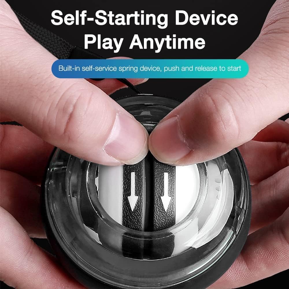 CloudBliss Gyro Ball, Auto-Start Power Wrist Trainer Exercise & Fitness Ball, Strengthener & Forearm Exerciser for Stronger Arm Fingers Wrist Bones & Muscle with LED Lights