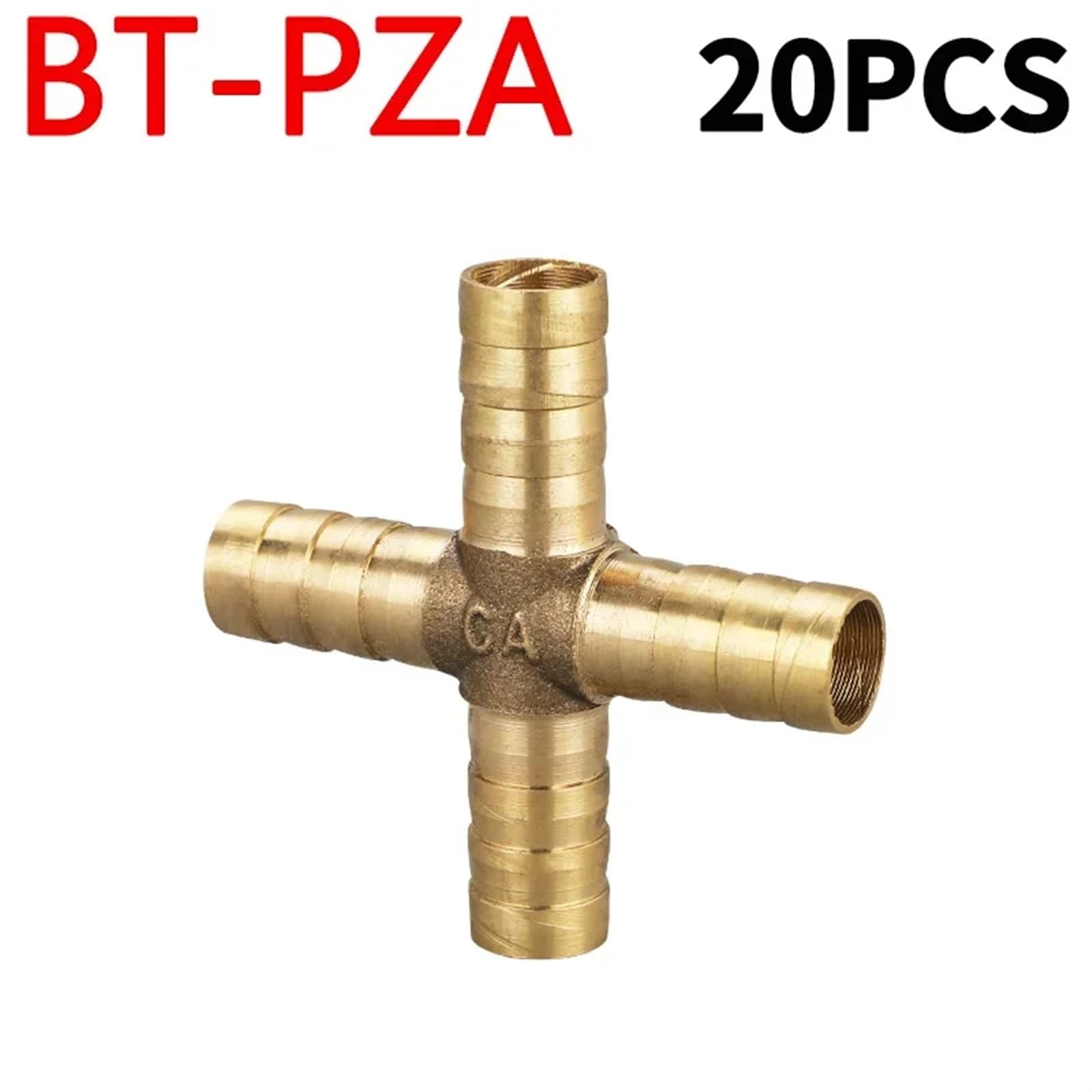 Mosiężne złącze węża z końcówką typu barb, Zestaw 20 złączek do węży miedzianych i mosiężnych 6 mm–19 mm z 2 złączami 3 4-kierunkowymi(Y-3-way,8mm (20pcs))