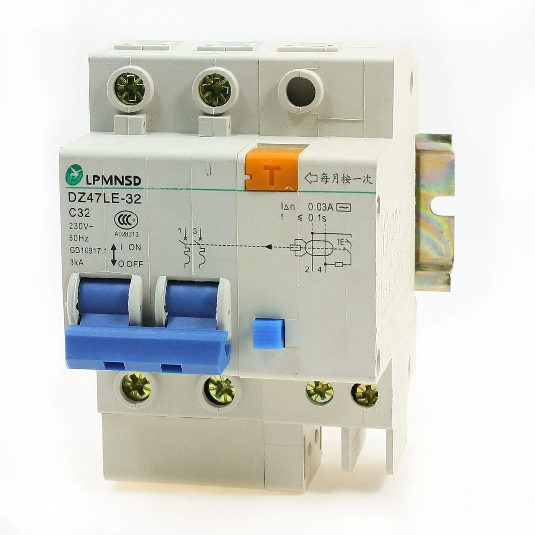 IEUMJNAT 3kA Overload Protection C32 2P 230V 32A Circuit Breaker w Guide Rail