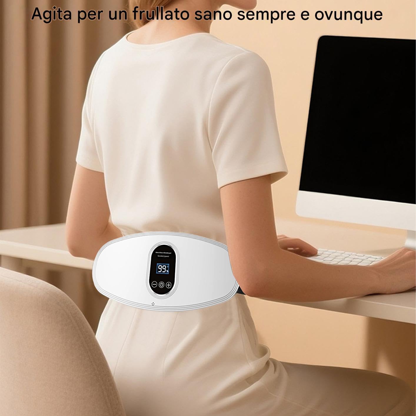 Massaggiatore Addominale per Eliminare il Grasso,Massaggiatore Vibrante per Pancia | Cintura Stimolante Wireless con Livelli Regolabili per Esercizio Allenamento Relax Addominale e Vita,Per Uomini e D