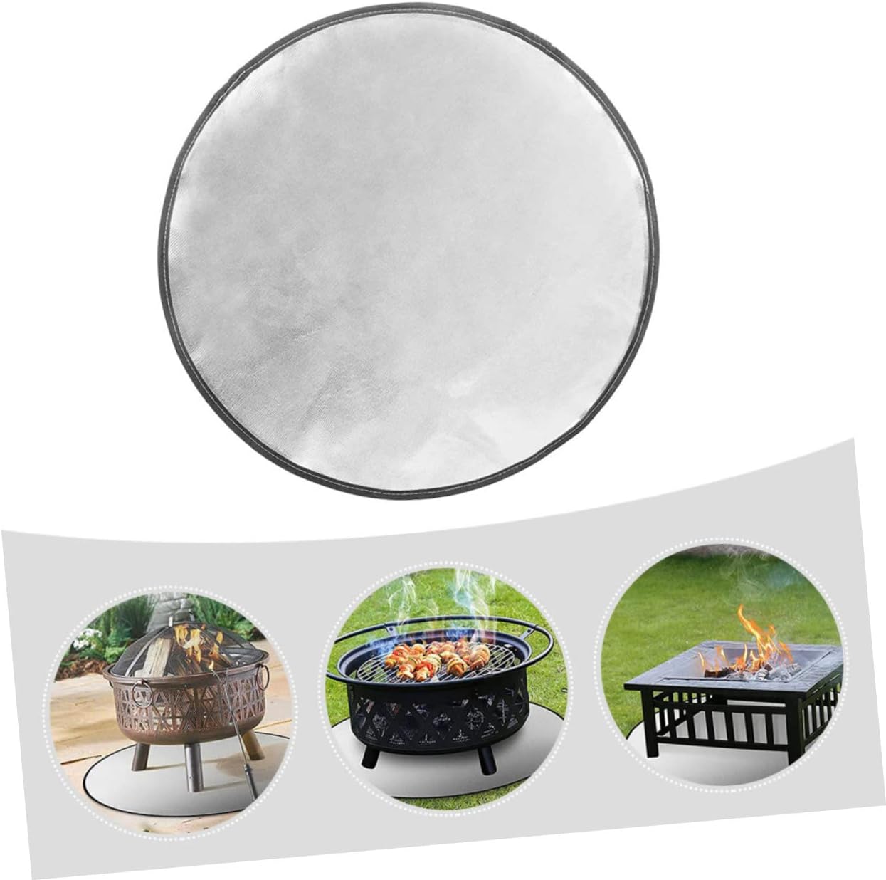 Portable Fire Pit Mat Double-Sided Fireproof Mat for Grill Heat Resistant BBQ Pad