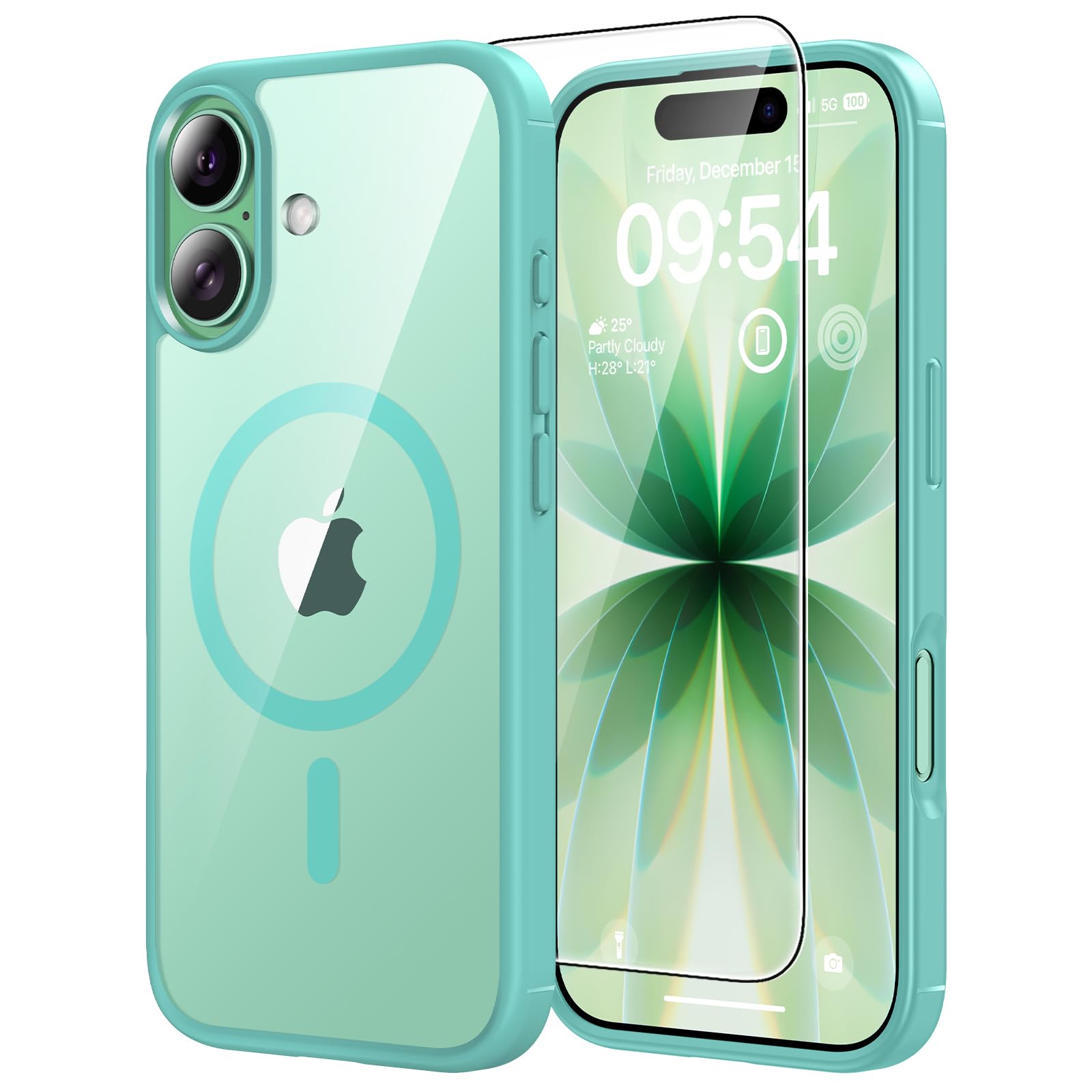 TAURI Funda para iPhone 13/iPhone 14, Compatible con MagSafe [No amarillea] con Vidrio Templado, Carcasa Nueva para iPhone 13/iPhone 14,Funda Ultra Fina antichoque - Transparente — view 158