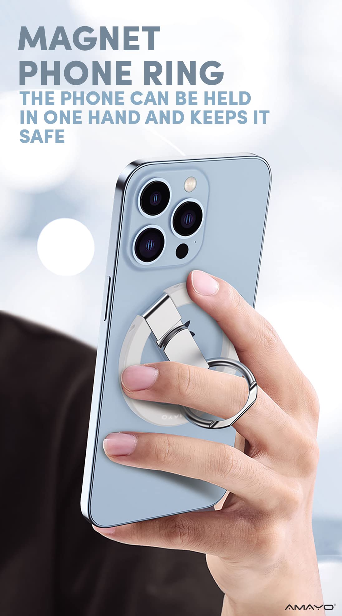 Poignée Magnétique Pour Smartphone Avec Télécommande Et Lumière - Compatible IPhone Et Android (sauf Samsung) - Prise Ergonomique