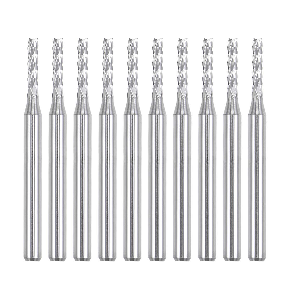 uxcell 10Pcs 1.9mm Carbide End Mill Engraving Milling Cutter CNC Router Bits for PCB Machine, 1/8" Shank