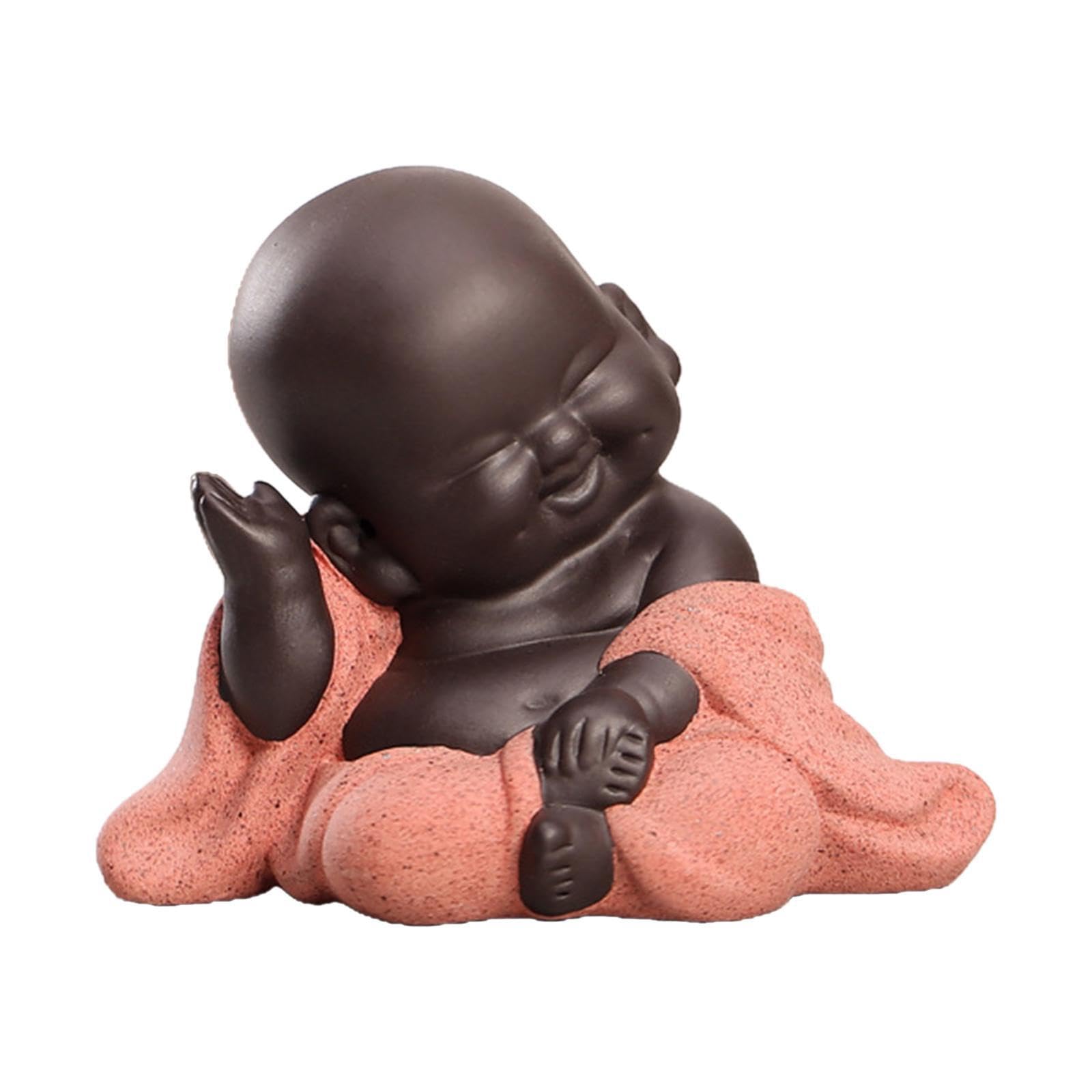 PIXZCSA Exquisite Little Buddha Figurine Handcrafted Ceramic Sculpture Home Decor Piece Exquisite Workmanshio Be Nice Decoration For Home Tea Board Little, Style B