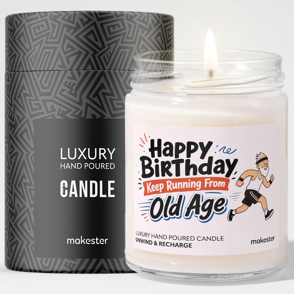 Birthday Gift for Runner - Luxury Soy Wax Candle - Vanilla, Jasmine, Sugared Almond - Makester — image 1