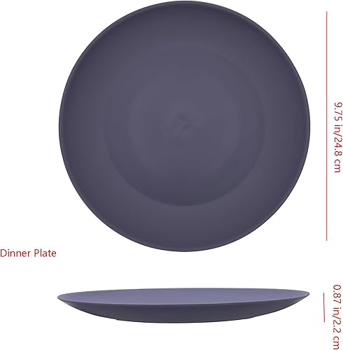 Miniatura 4 de AOYITE Platos de plástico reutilizables, platos de ensalada irrompibles, juego de 12, sin BPA, aptos para microondas y lavavajillas, platos de