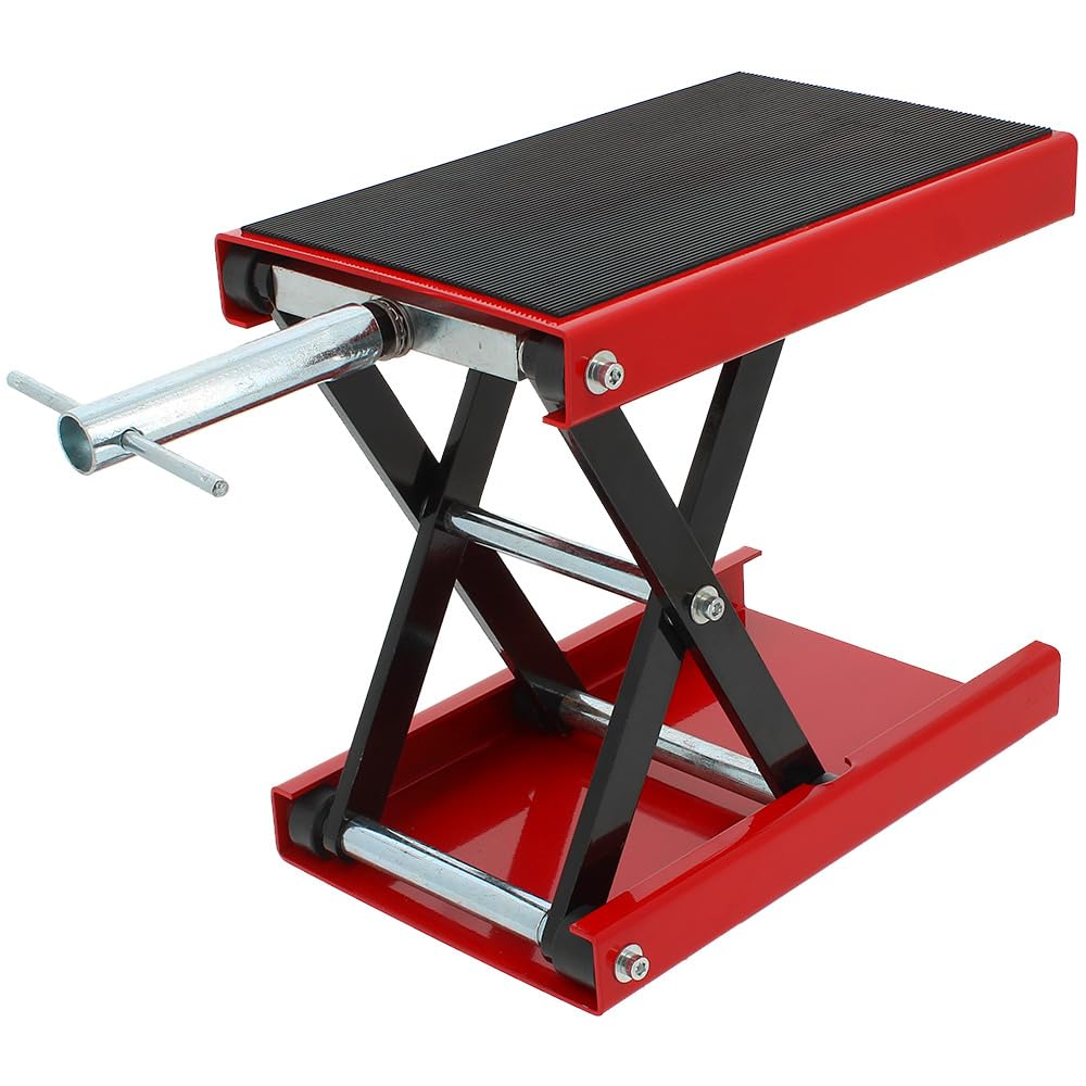 Cric Moto 450 kg à Ciseaux - Élévateur réglable avec Plateau antidérapant