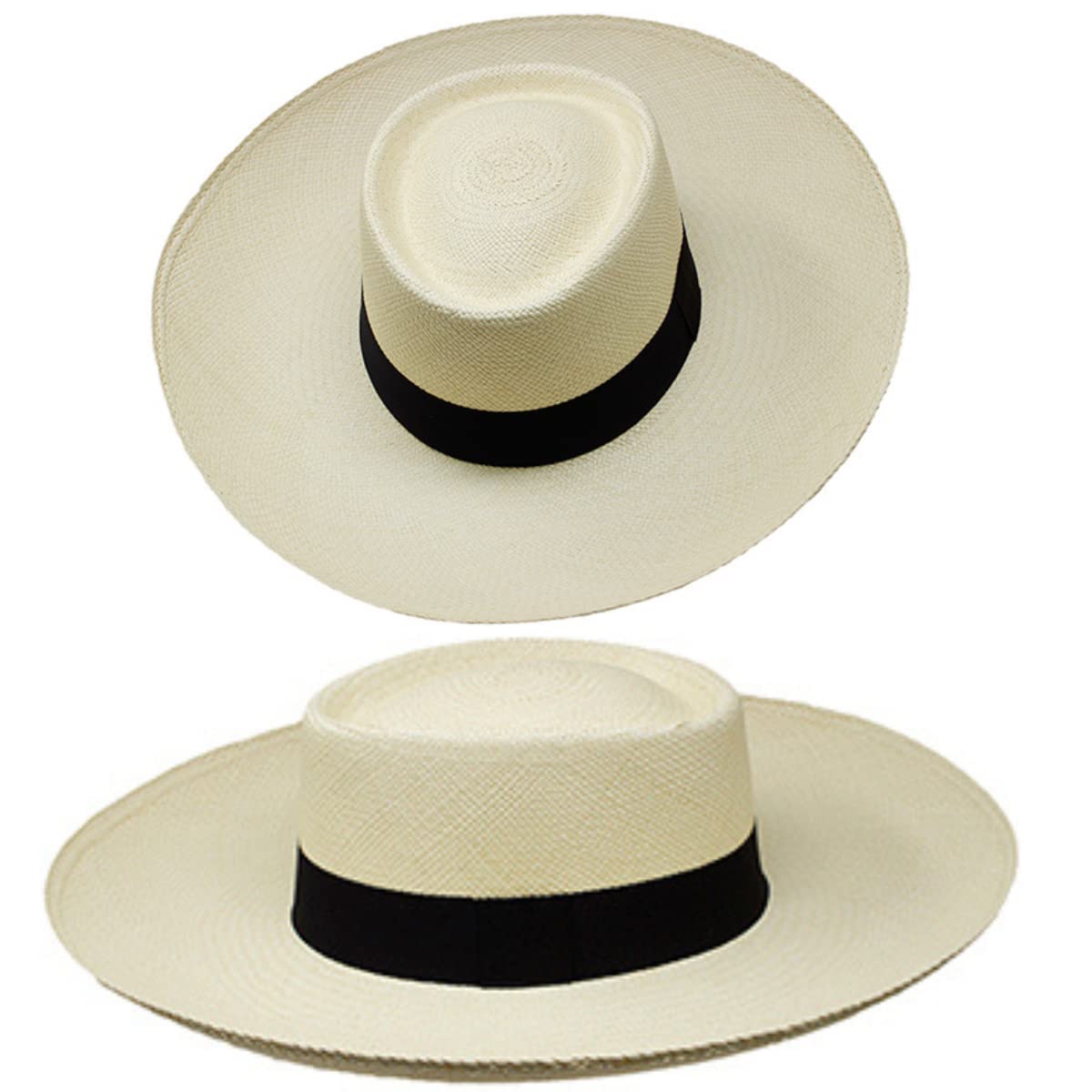 Gamboa Originale Cappello Panama Tesa Larga Cappelli di Paglia Uomo e Donna Protezione Solare UPF 50+