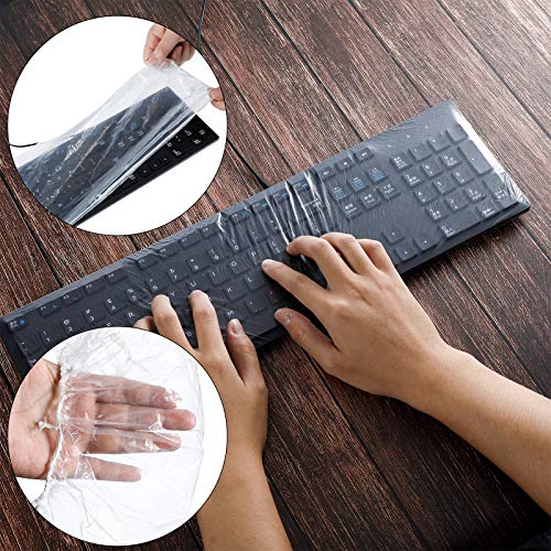 Protector universal desechable de teclado 60 piezas blanco miniatura 5