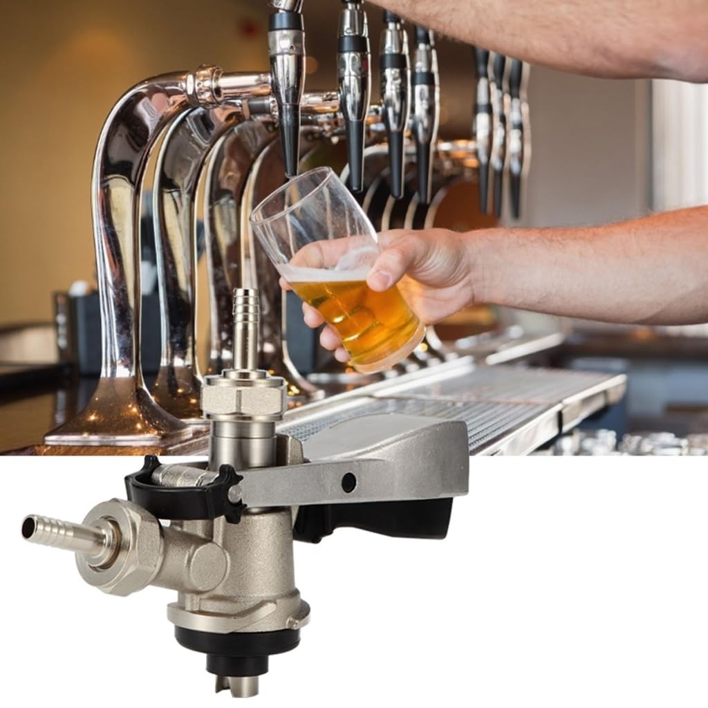Dispensador de barriles de cerveza de barril de cerveza de acero inoxidable, acoplador distribuidor de grifo de cerveza de 5/8 pulgadas, acoplador de barriles de cerveza fácil de usar
