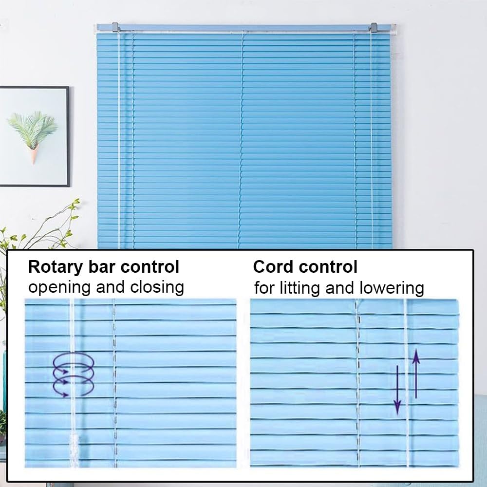 Customized Size No Drill Mini Blinds, 1" Slats Aluminum Horizontal Window Blinds & Shades, Cordless Privacy Venetian Blind(Yellow)