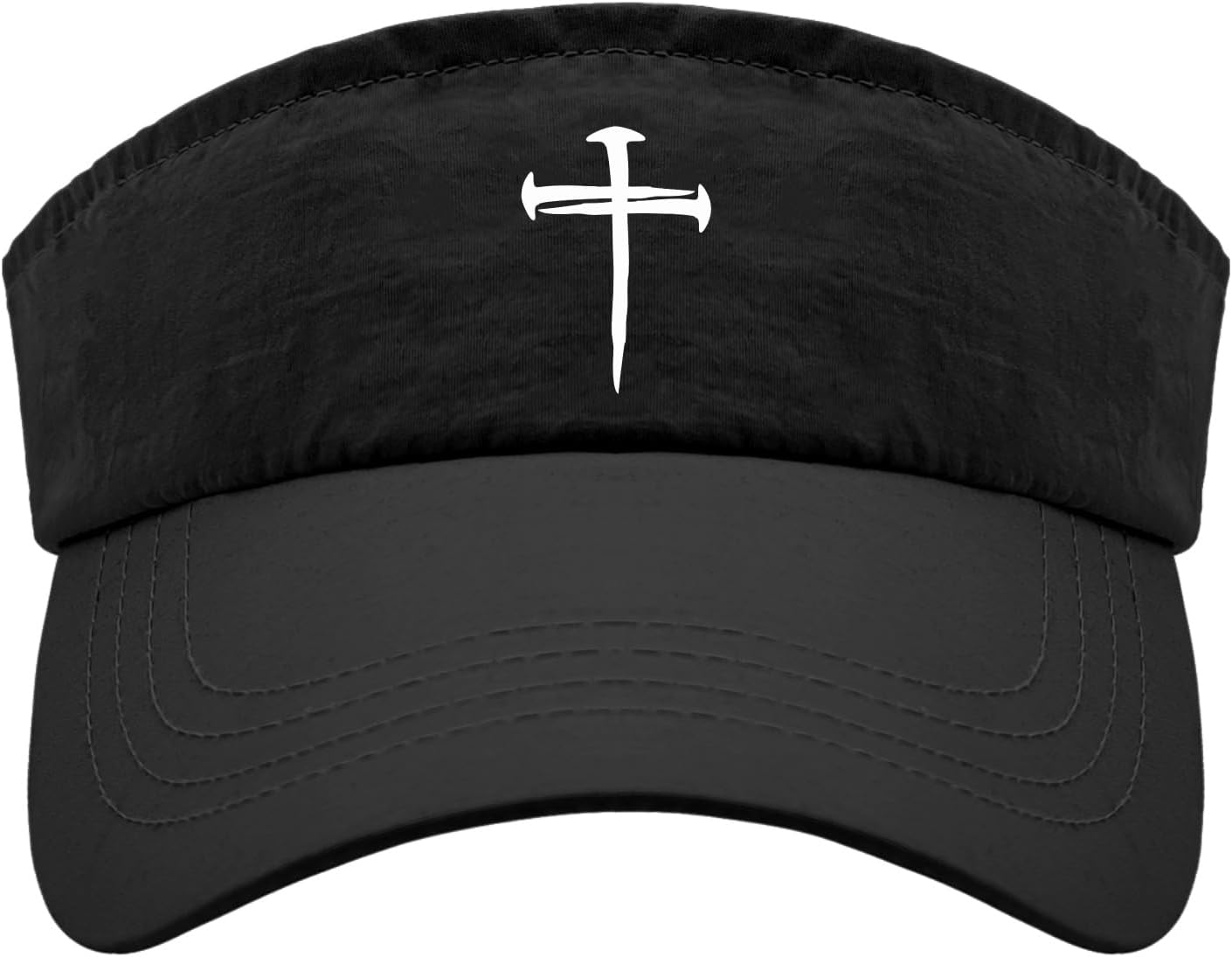Generic Cross Nails Caps Sun Visor Hat for Adult Running Cap Retro Visor, One Size-Medium, Allblack