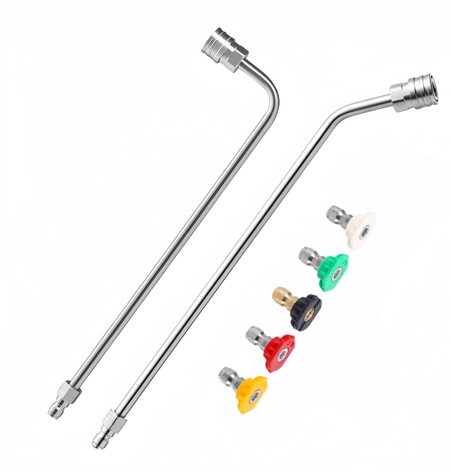 Varilla de Extensión para Hidrolimpiadora Varilla de extensión curva 30/90 grados for hidrolavadora con 5 boquillas pulverización 1/4" conexión rápida. Accesorios for lavado autos(90 Angled wand)
