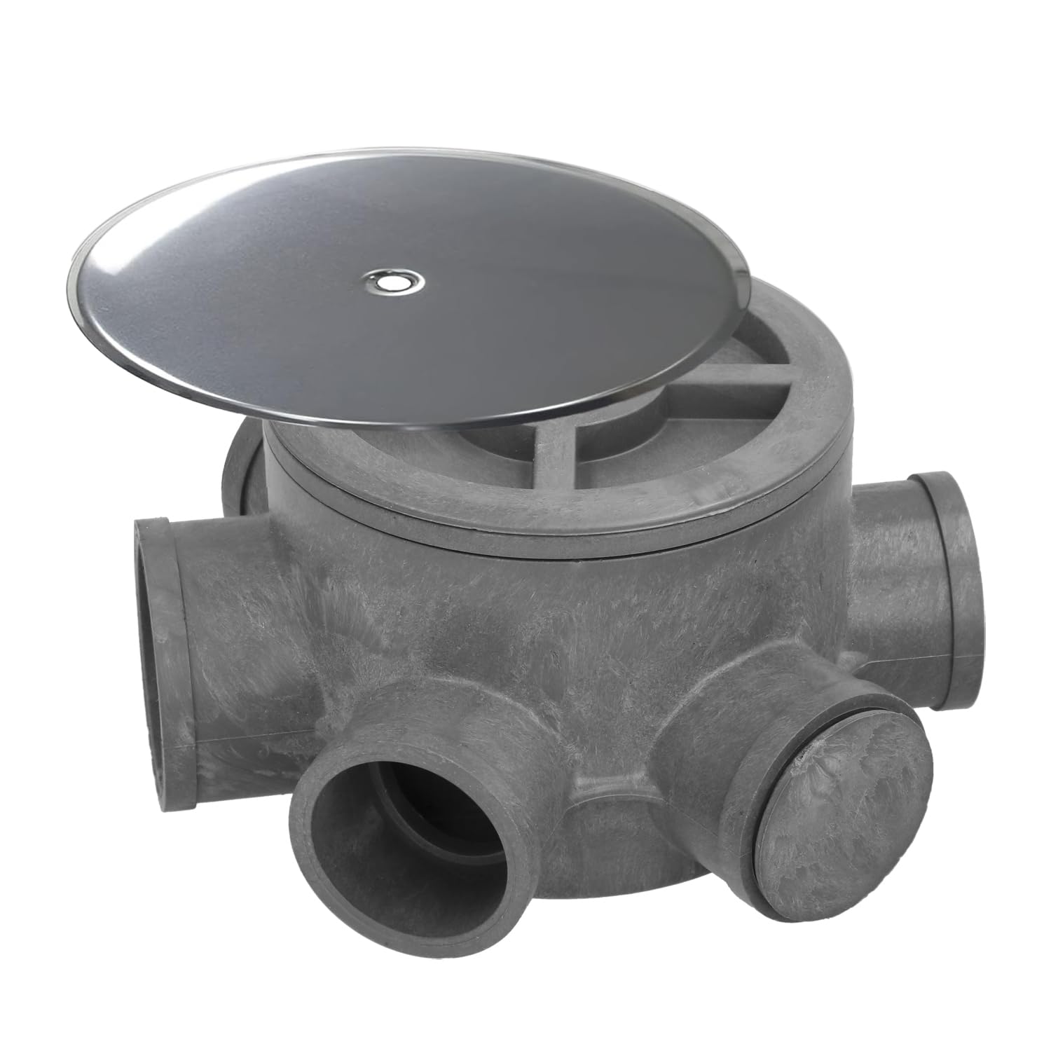 Flacone Sifonico PVC Tubi Ø 110 mm. Uscite Ø 50 e 40 mm. Altezza 90 mm.