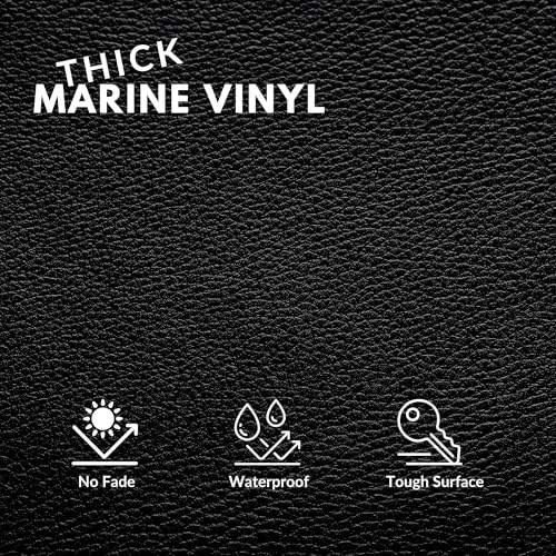 marine vinyl fabric upholstery faux leather outdoor boat automotive diy and crafting pleather - individual 1 yard cut 3634x5434 black