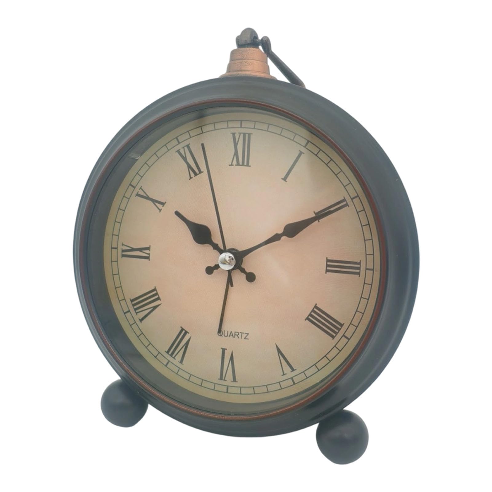Hsioluted Quiet Movements 5inch Alarm Clock with Soft Glowing Night Light Battery Operated Vintage Design Bedsides Desk Decors Not Ticking Alarm Clock