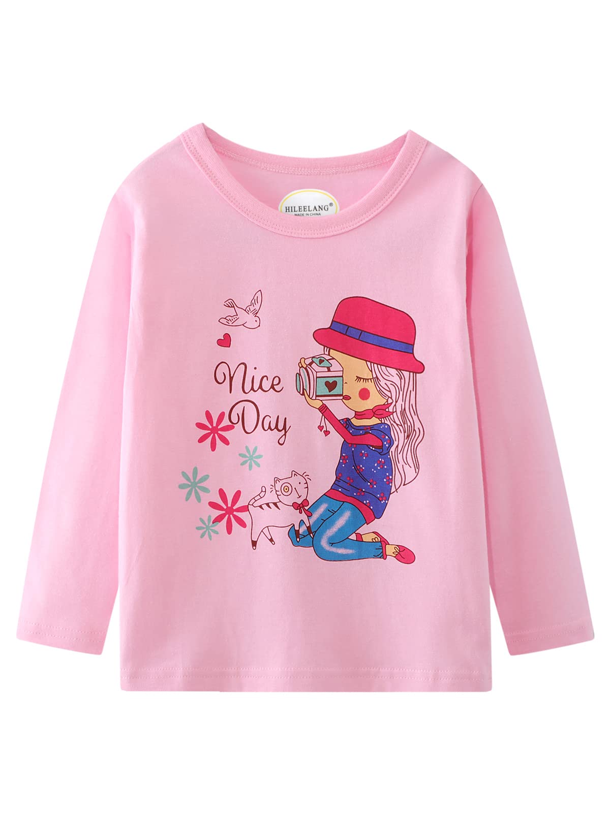 Camisetas de manga larga para niña, camisetas de algodón casual a rayas con cuello redondo, camisetas tipo túnica, 3 paquetes