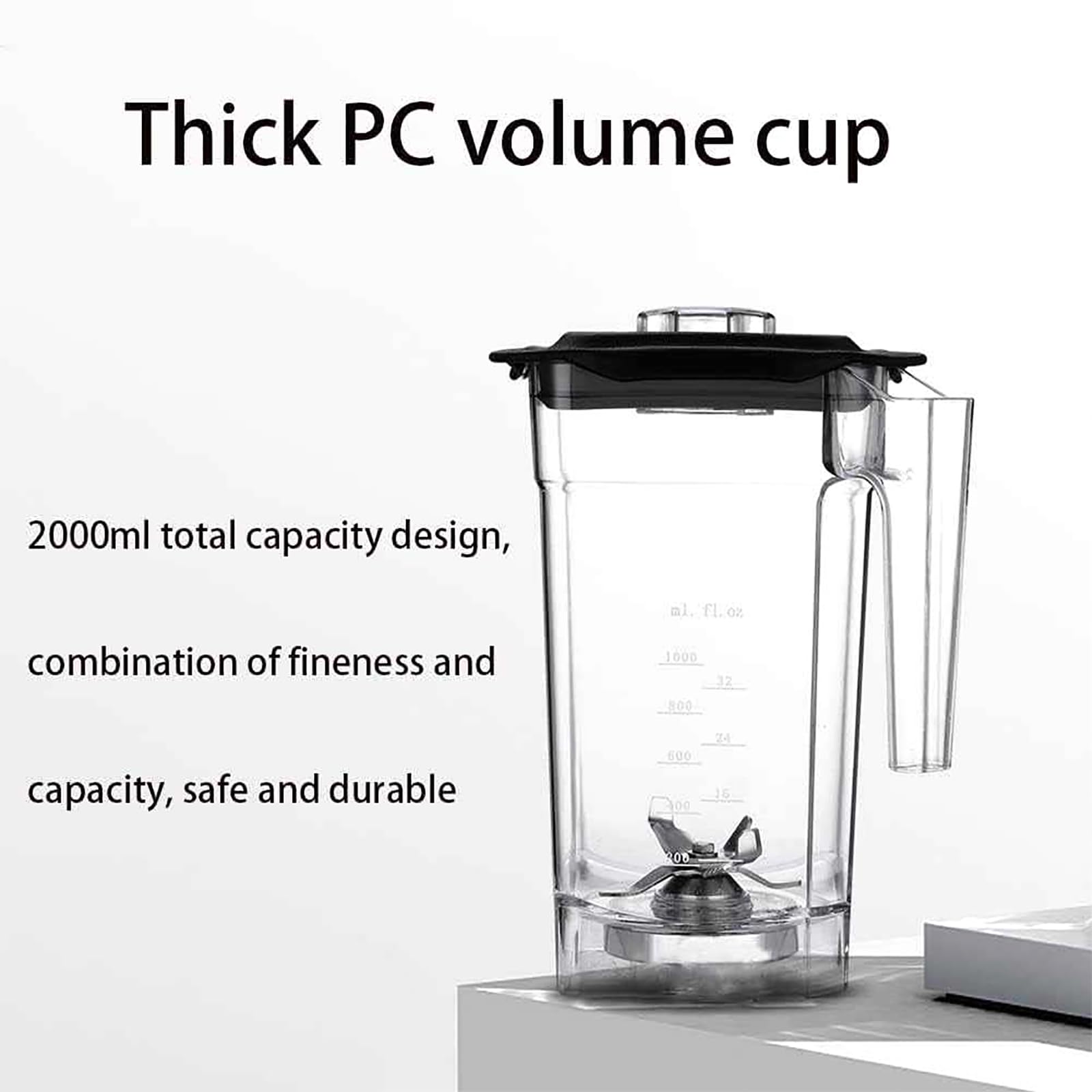 Frullatore portatile per frullati a mano, 2 l con 5 preset, 17000 giri/min, macchina da cucina silenziosa a parete rotta, frullatore mixer con bicchiere, ideale per frullati e frutta