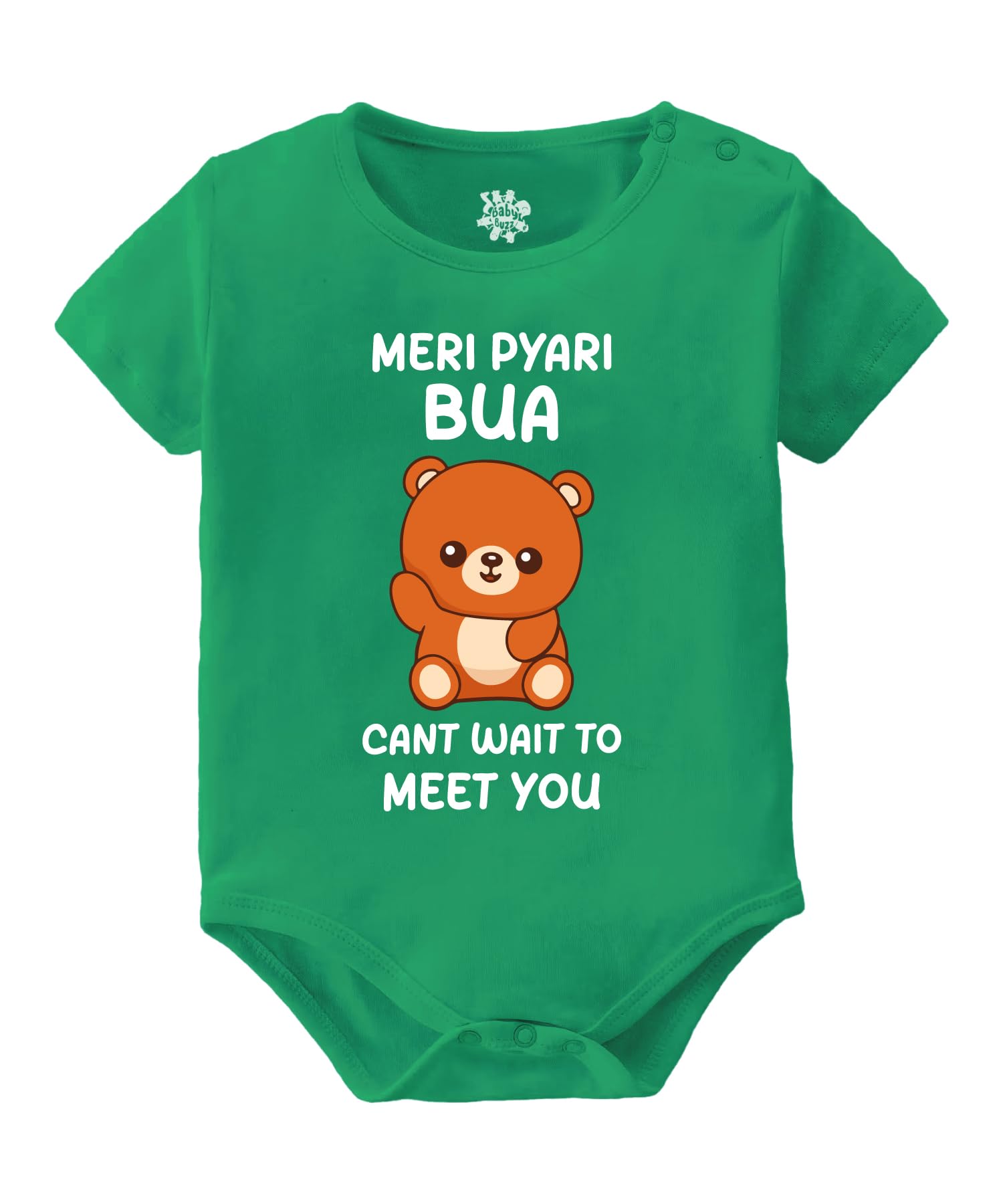 Baby BuzzNewborn Clothes For Baby Meri Pyari Bua Cant Wait To Meet You Printed Onesie Romper