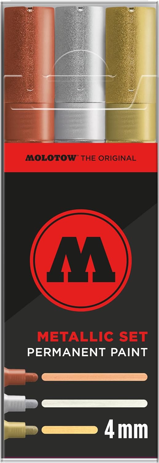 Molotow Permanent Paint Metallic Marker Set 4mm