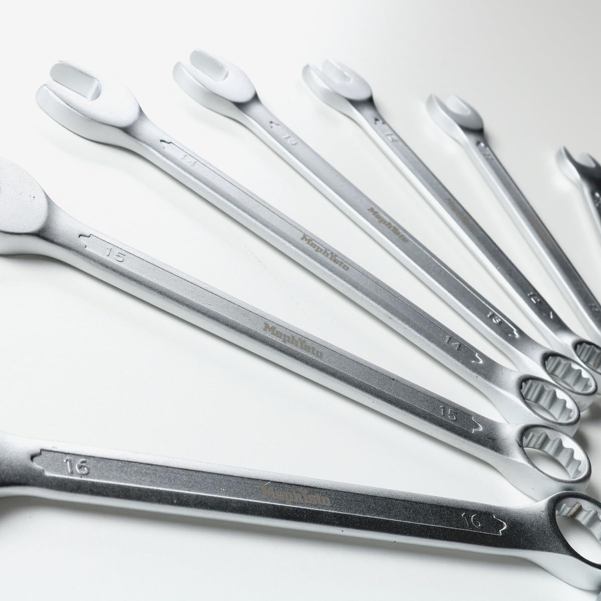 Mephisto Inserto per attrezzi Pro Line, chiave ad anello doppia | Set di attrezzi per carrello da officina, set di chiavi combinate, 40 pezzi, metriche, con inserto morbido, effetto carbonio