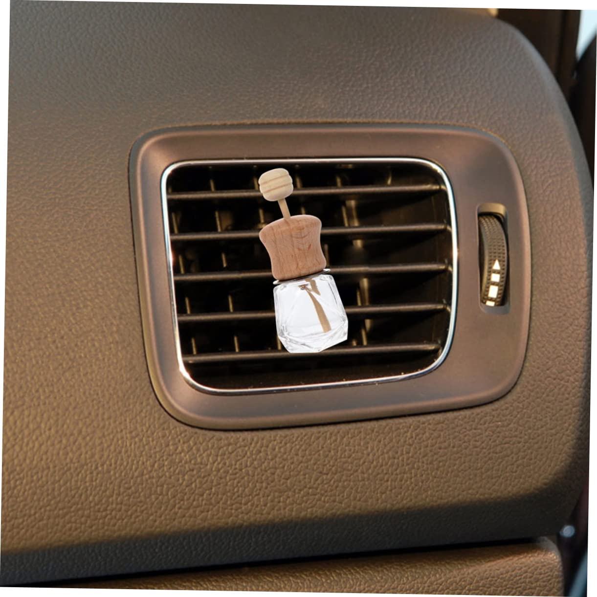 UKCOCO 20 Pezzi Bottiglie Profumo Auto Vuote in Vetro e Legno Diffusori Olio Trasparenti Accessori Eleganti per Profumatore Aria Veicolare Facili da Installare su Bocchette