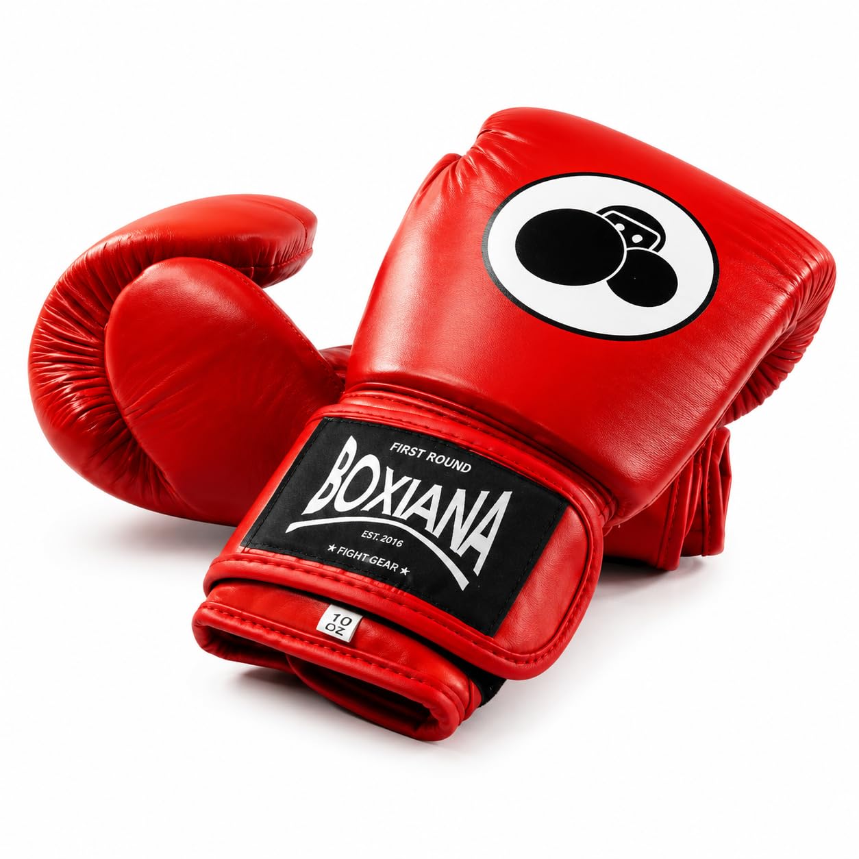 Guantes de Boxeo de Piel Natural para Entrenamiento y Sparring Modelo, First Round Red, 14 Oz