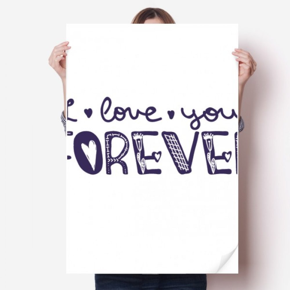 Poster Love You Forever 80x55cm pour décorer chaleureusement une chambre de couple