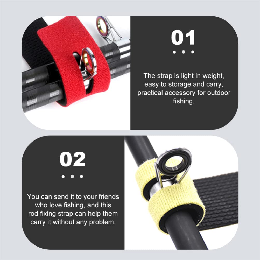 BESPORTBLE 6pcs Fishing Rod Straps Elastic Fishing Pole Wraps for Easy Carrying for Spinning Casting Rods