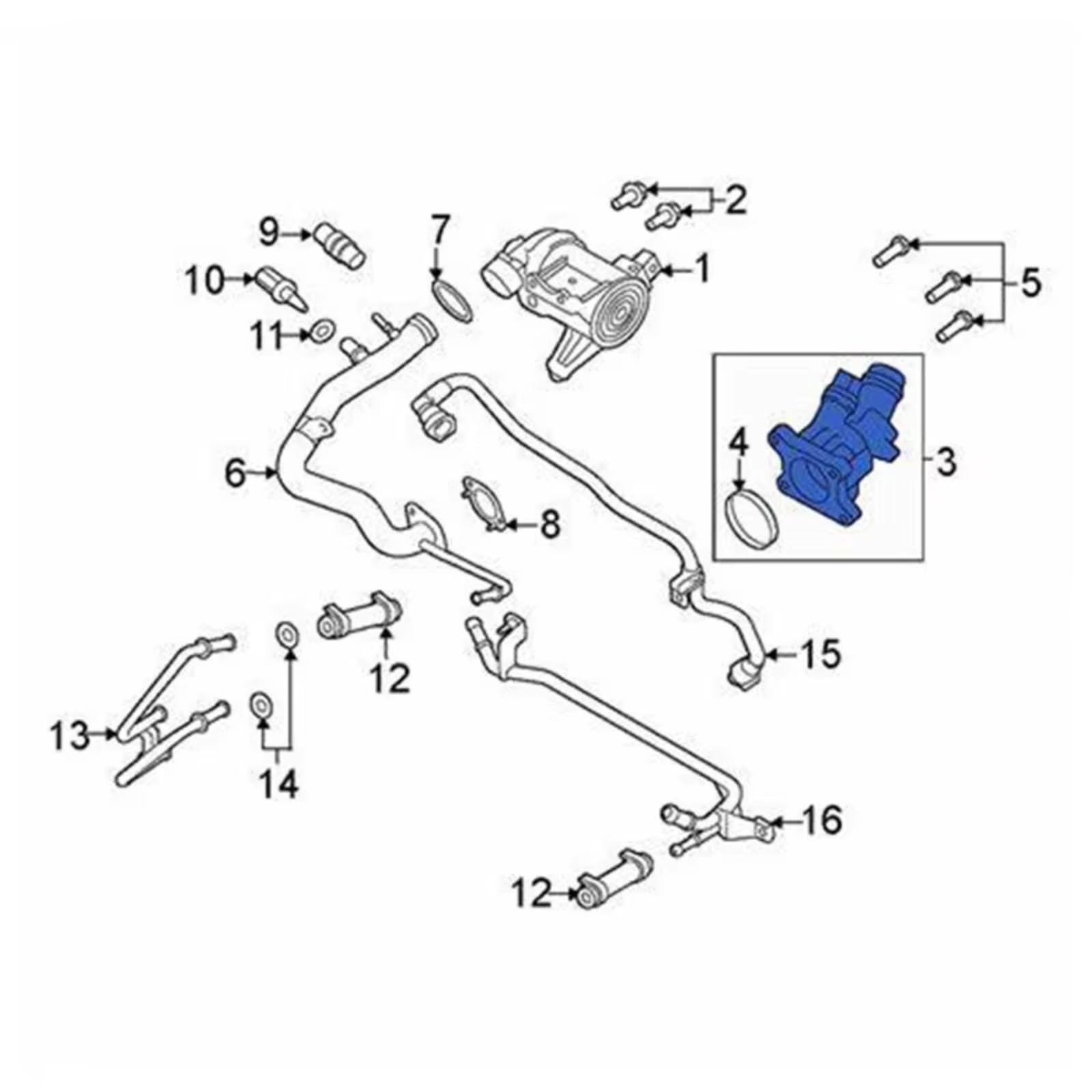 Zespół termostatu płynu chłodzącego silnik 31686045 do Volvo do V40 V90 Xc40 Xc90 31686046 31474857