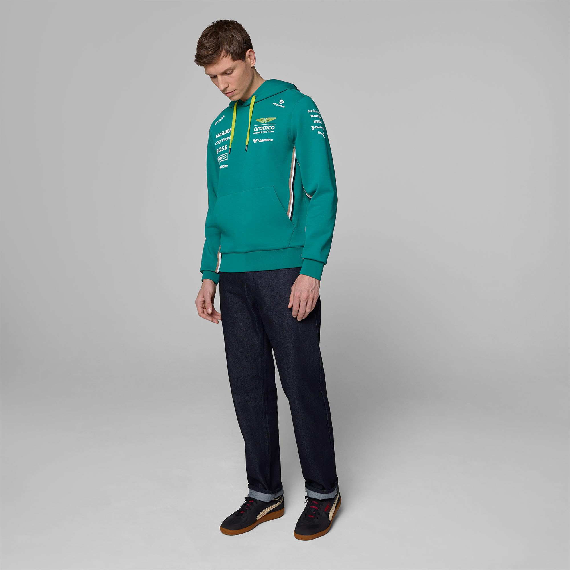 Aston Martin F1 2025 Sudadera con Capucha de Pilotos para Hombr